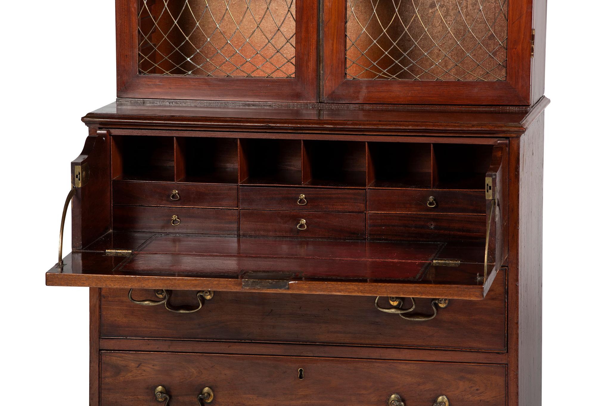 A Regency Style Mahogany Bureau Bookcase