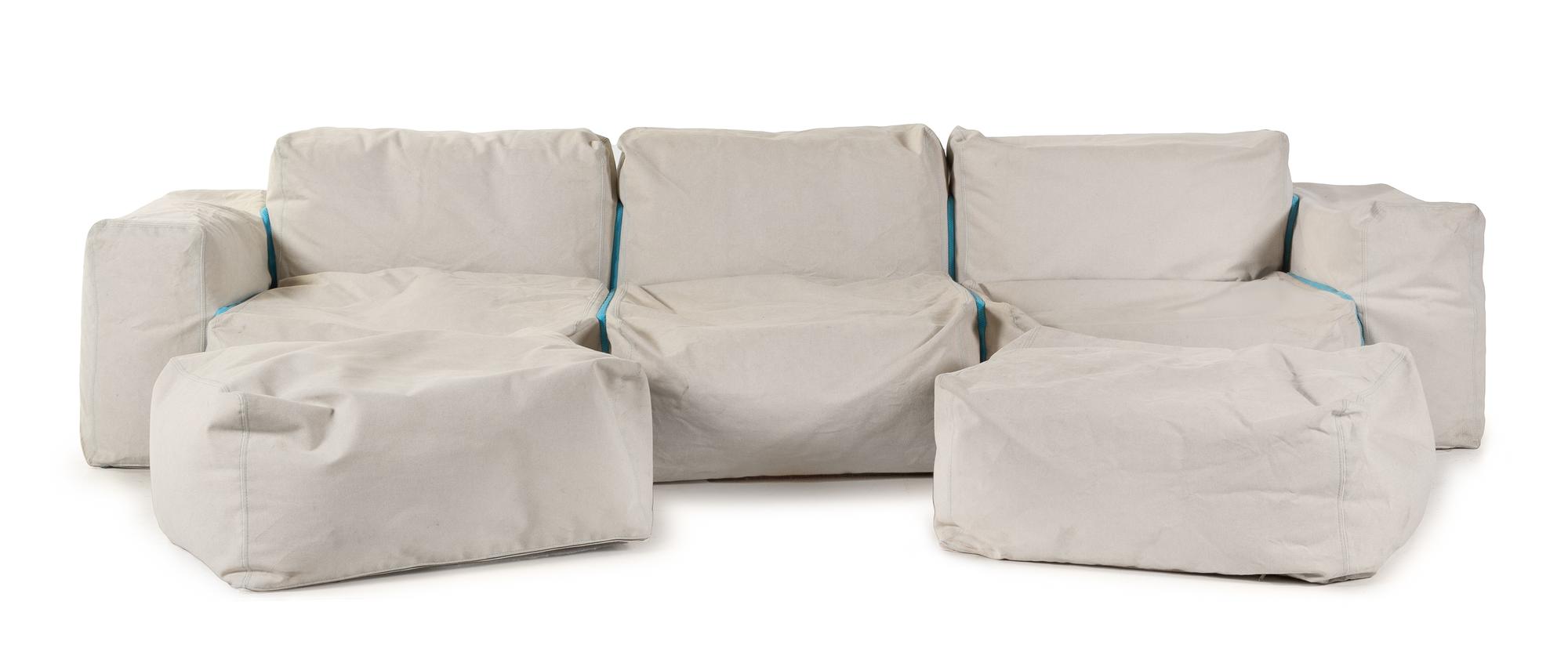 Superoblong Sofa with Two Ottomans Cappellini, Italy