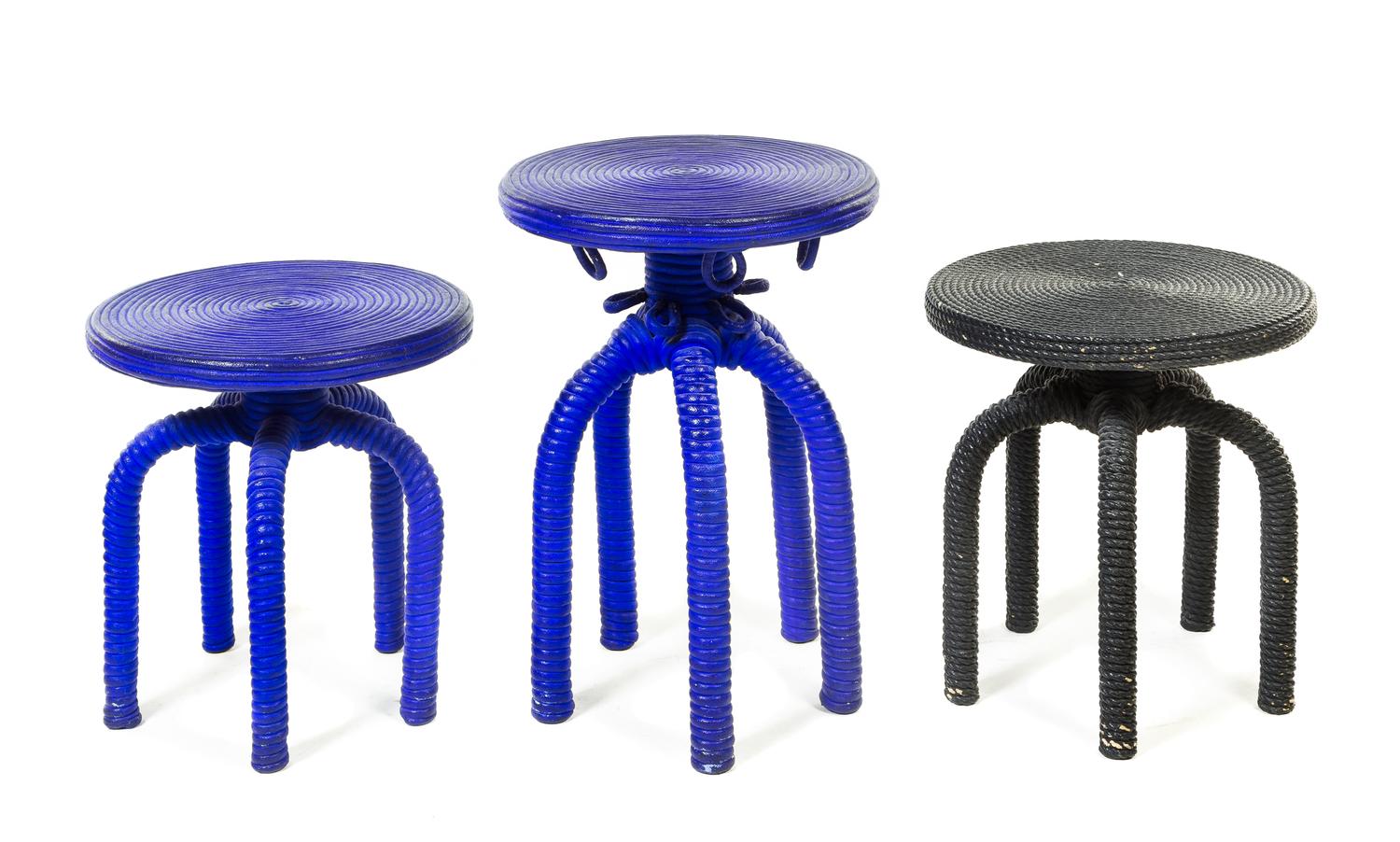 Christian Astuguevieille, (French, b. 1946), a set of three stools, 1992