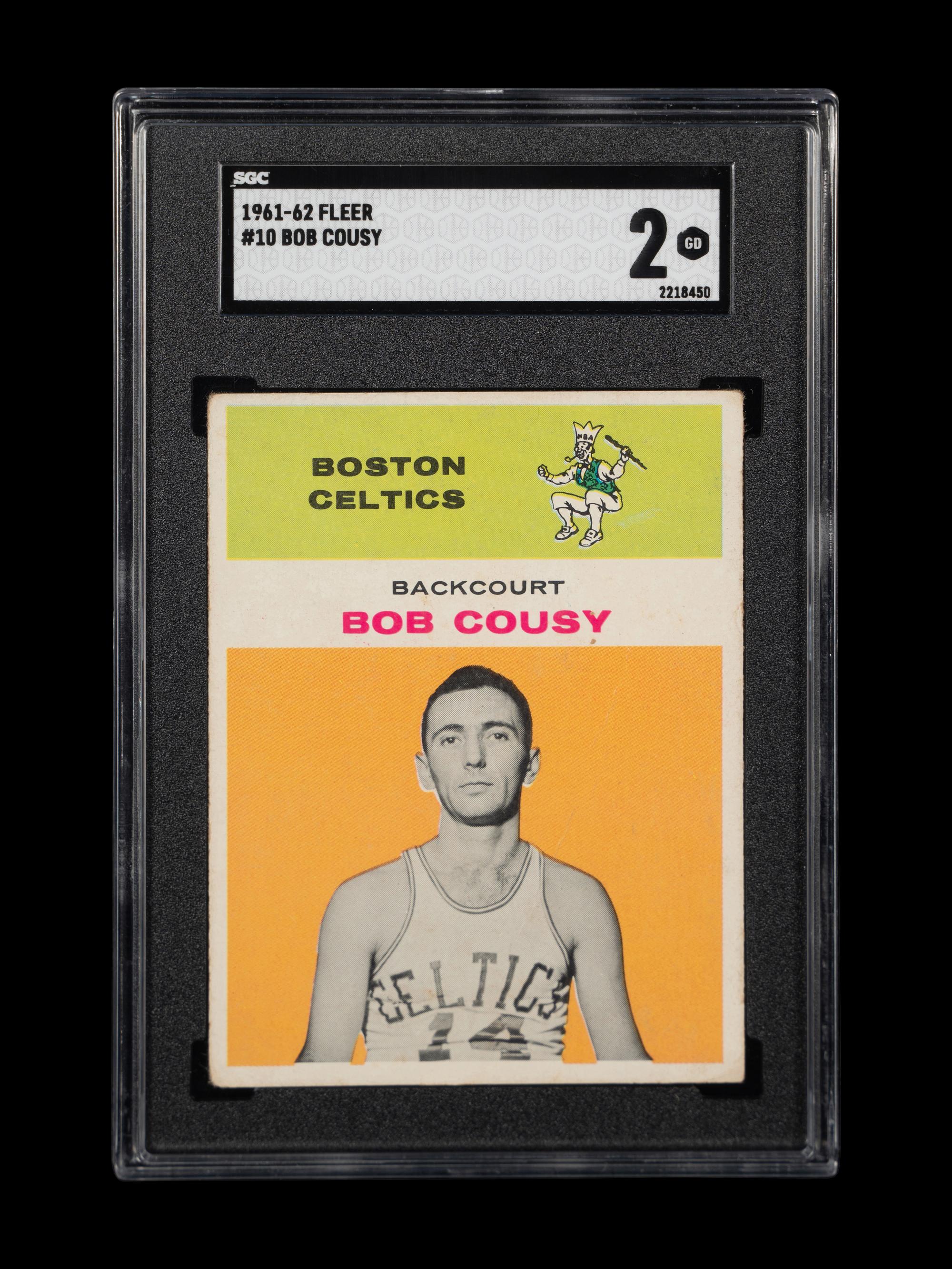 A 1961-62 Fleer Bob Cousy Basketball Card No. 10 (SGC 2 GOOD)