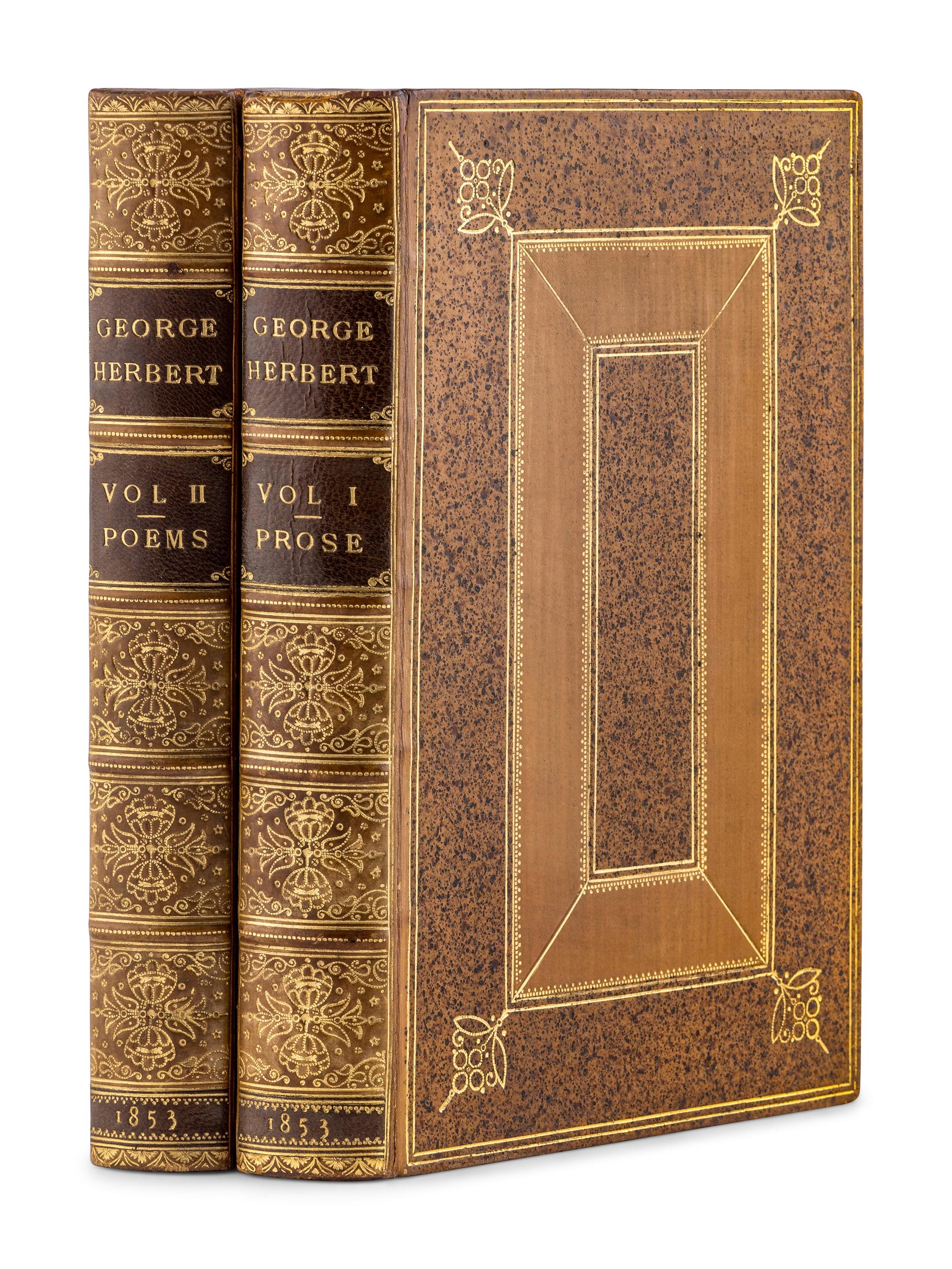 [BINDINGS] -- [LITERATURE]. A group of 4 works, all in leather bindings, related to literature, comprising: