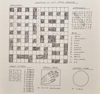 Untitled (Bam!) , 1997, Untitled (Draughtsman takes a shower) , 1997, Untitled (Dear Your Majesty) , 1997-99, Untitled (Trademarks) , 1999, Untitled (Crossword) , 1998 and Untitled , 2003 (a group of 6 works)