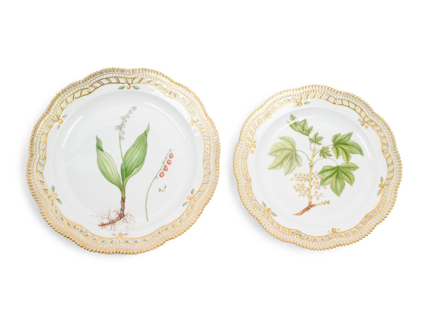 Two Royal Copenhagen Flora Danica Platters