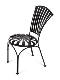 A Spring Steel Garden Table and Eight Chairs by Francois Carre