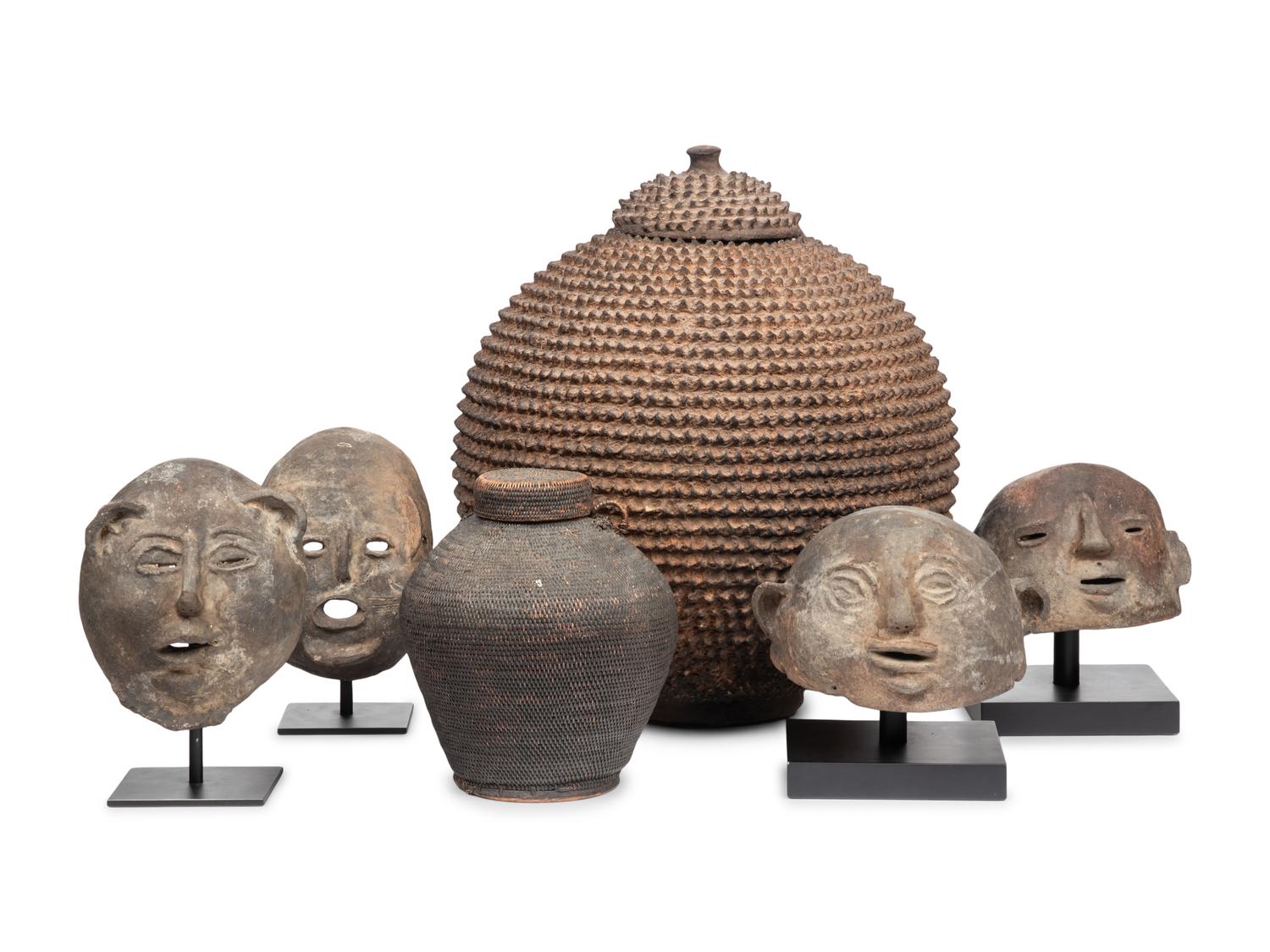 A Group of Ethnographic Masks and Vessels