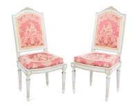 A Pair of Louis XVI Painted Side Chairs Height 39 inches. — 18TH CENTURY