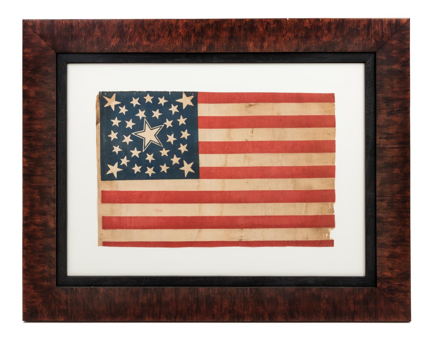 An American 30-Star Parade Flag Height of flag 13 3/4 x width 21 inches. — CIRCA 1848-50