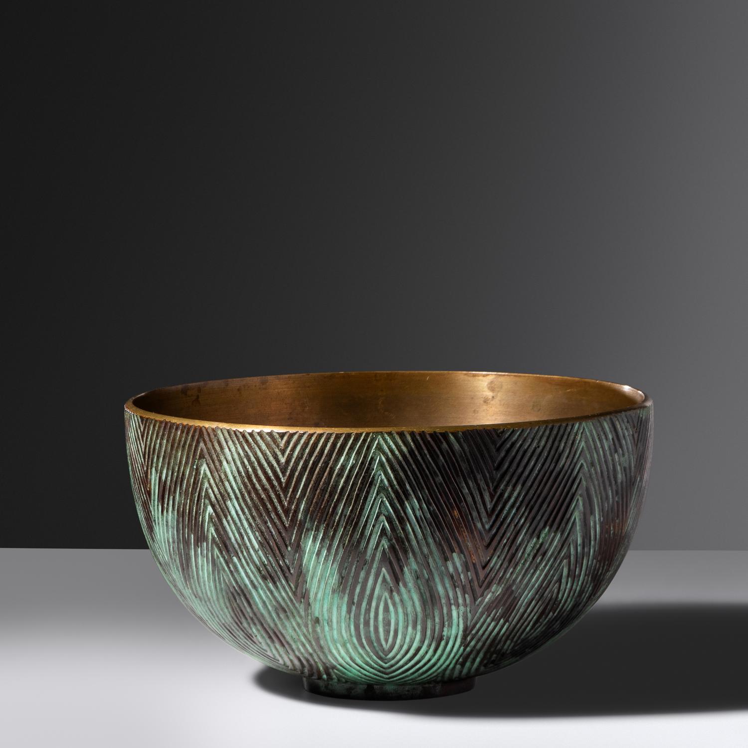 Fluted Bowl, c. 1940 Nordisk Bronze Industri, Denmark