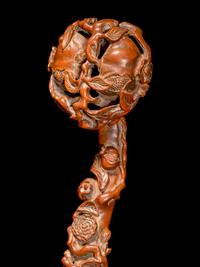A Carved Boxwood Ruyi Scepter