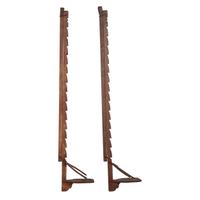A Pair of Red Stained Pine Candle Risers