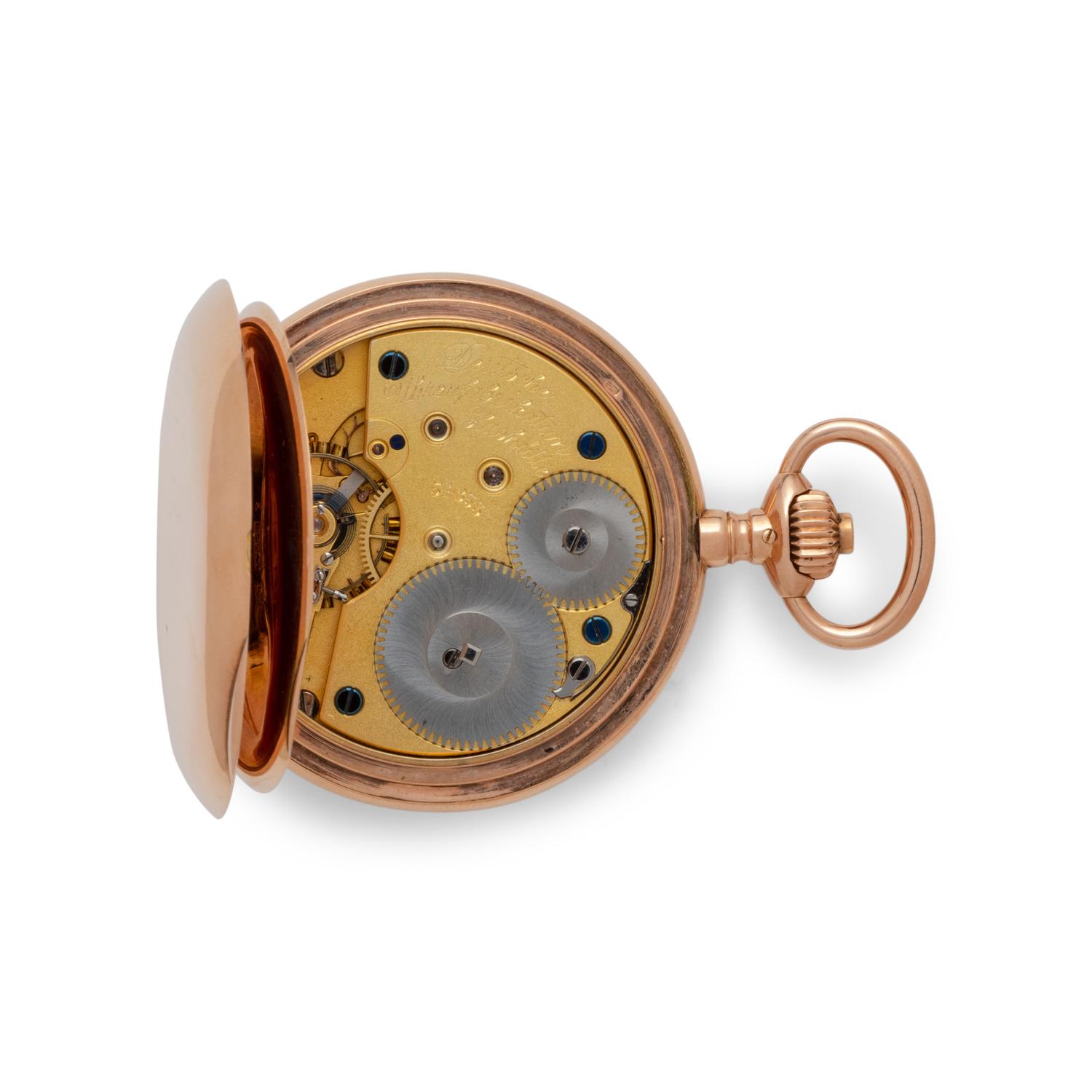 A. LANGE & SÖHNE, 14K YELLOW GOLD WITH POLYCHROME ENAMEL PAINTED ARMORIALS FOR THE COUNTS OF STRACHWITZ POCKET WATCH