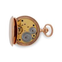 A. LANGE & SÖHNE, 14K YELLOW GOLD WITH POLYCHROME ENAMEL PAINTED ARMORIALS FOR THE COUNTS OF STRACHWITZ POCKET WATCH