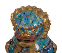 A Pair of Large Chinese Cloisonné Guardian Lions