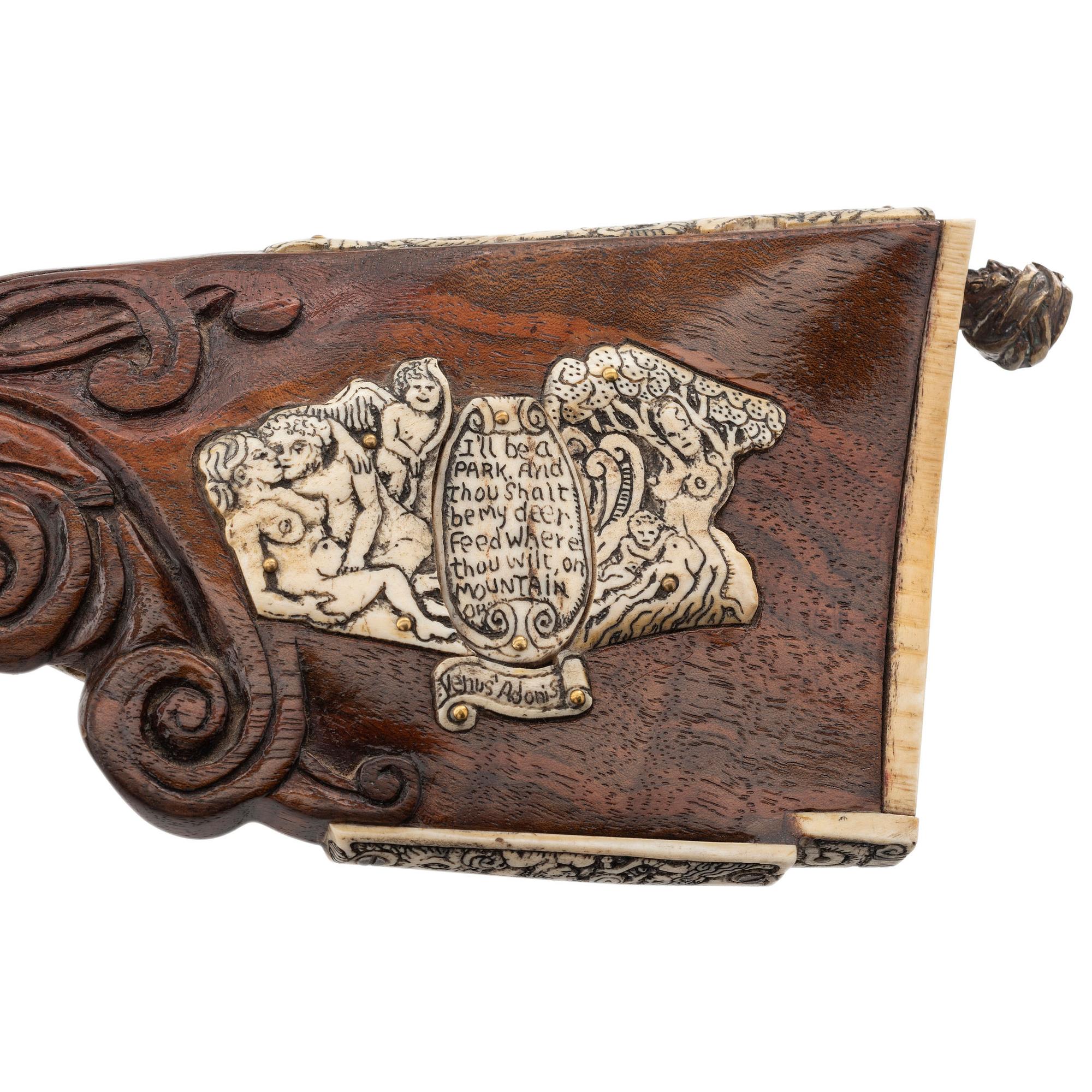 Contemporary Flintlock Rifle with Venus and Adonis Motifs