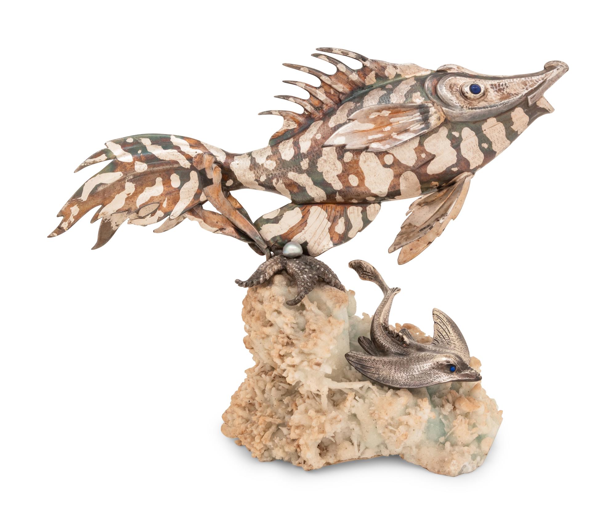 A Buccellati Silver Marine Life Figure by Marcello Minotto (Italian 1906-1998)