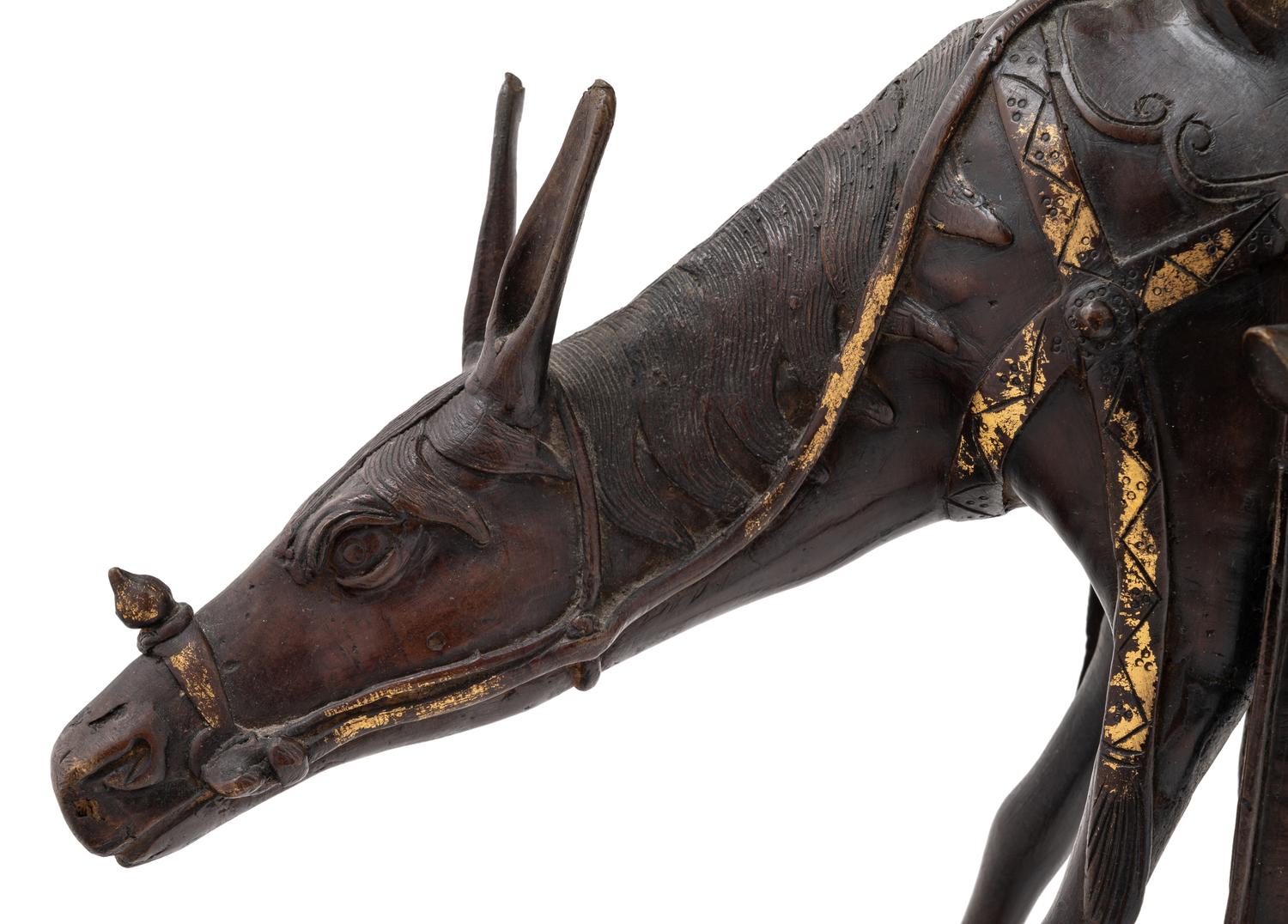 A Large Japanese Parcel Gilt Bronze Figural-Form Incense Burner