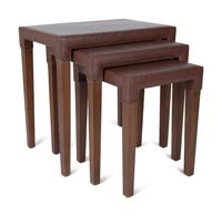 A Nest of Three Leather-Clad Occasional Tables — 20TH/21ST CENTURY