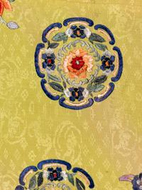 A Chinese Yellow Ground Embroidered Silk Lady's Jacket, 19th Century 清中期 黃地團花紋女大襟