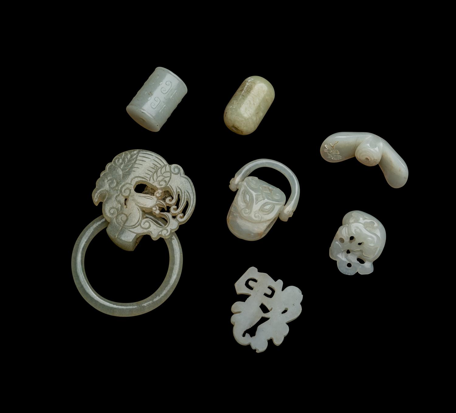 Seven Chinese Carved Jade Ornaments