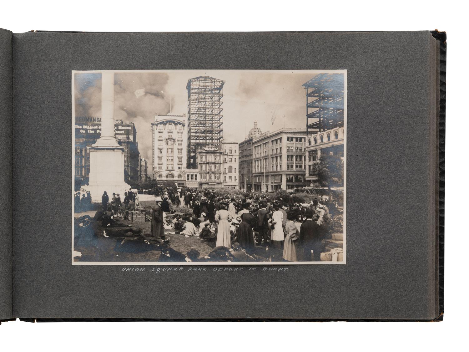 [EARLY PHOTOGRAPHY - CALIFORNIA]. Photo album documenting the San Francisco Earthquake of 1906.