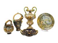 Five Italian Majolica Items — 20TH CENTURY