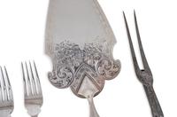 A Group of English Antler and Bone-Handled Flatware and Serving Pieces