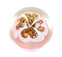 Dominick Labino, (American, 1910-1987), Bordered Paisley Flowers Paperweight, 1973
