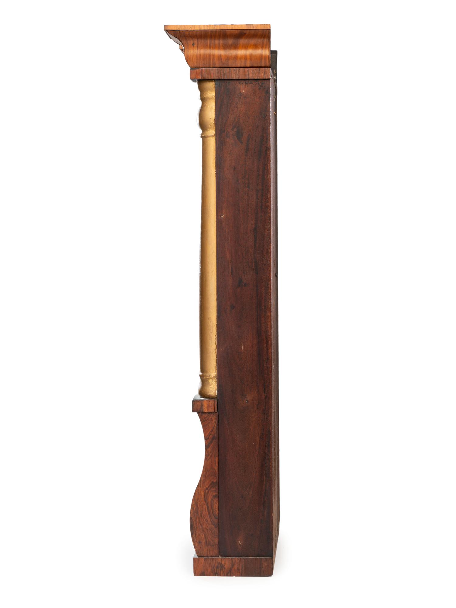 An American Eglomise Rosewood Mantel Clock