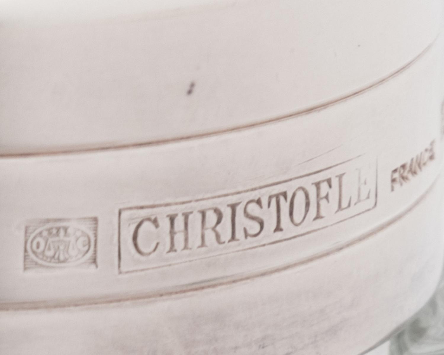 A Pair of Christofle Silver-Plate Mounted Glass Casters