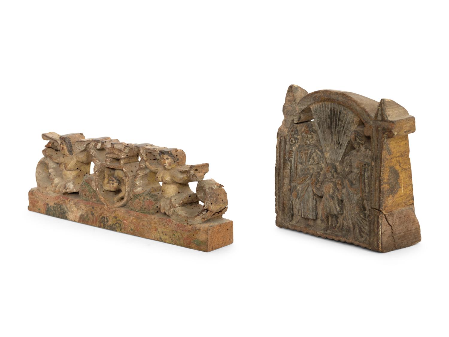 Two Continental Carved Wood Fragments