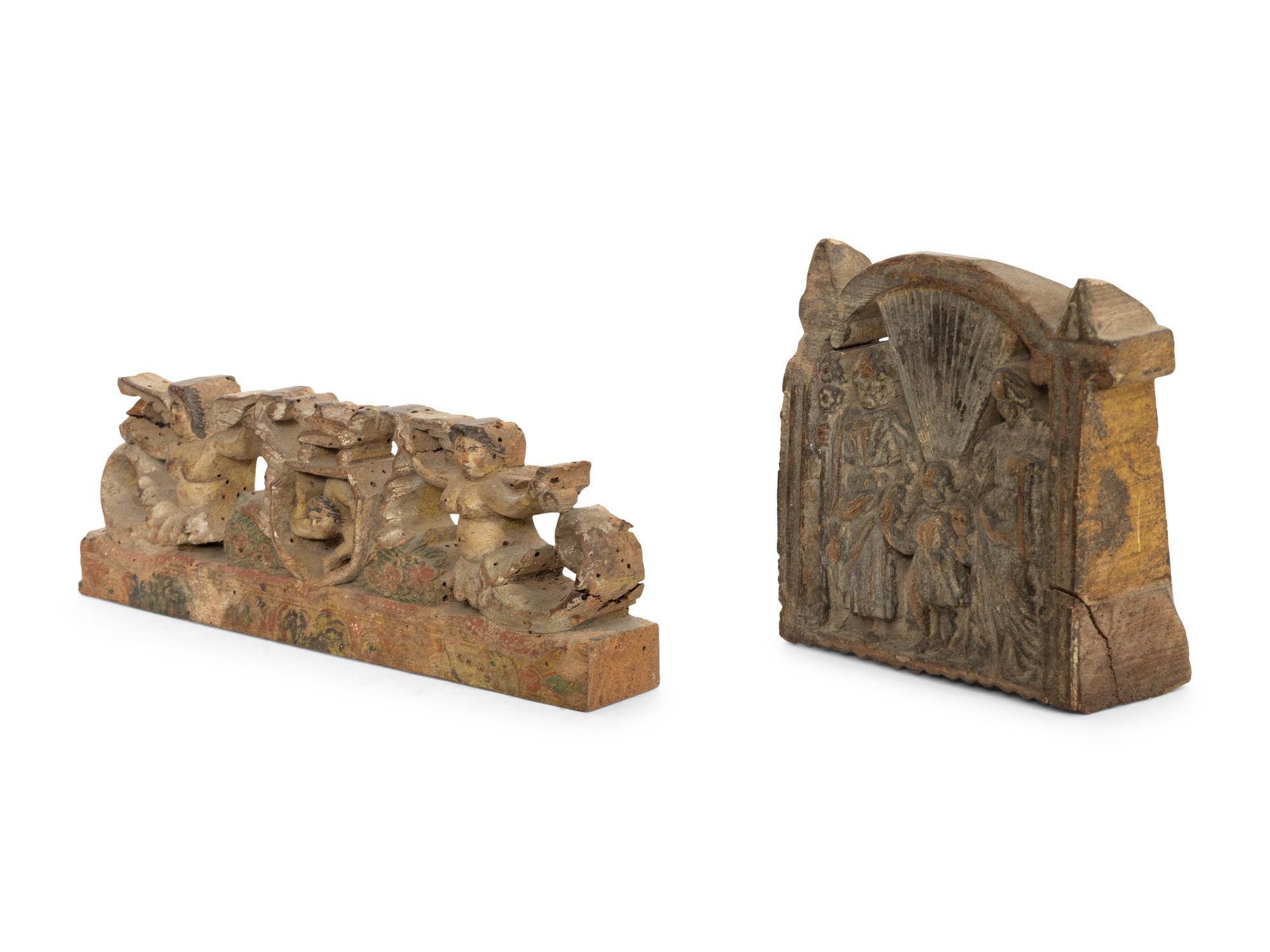 Two Continental Carved Wood Fragments