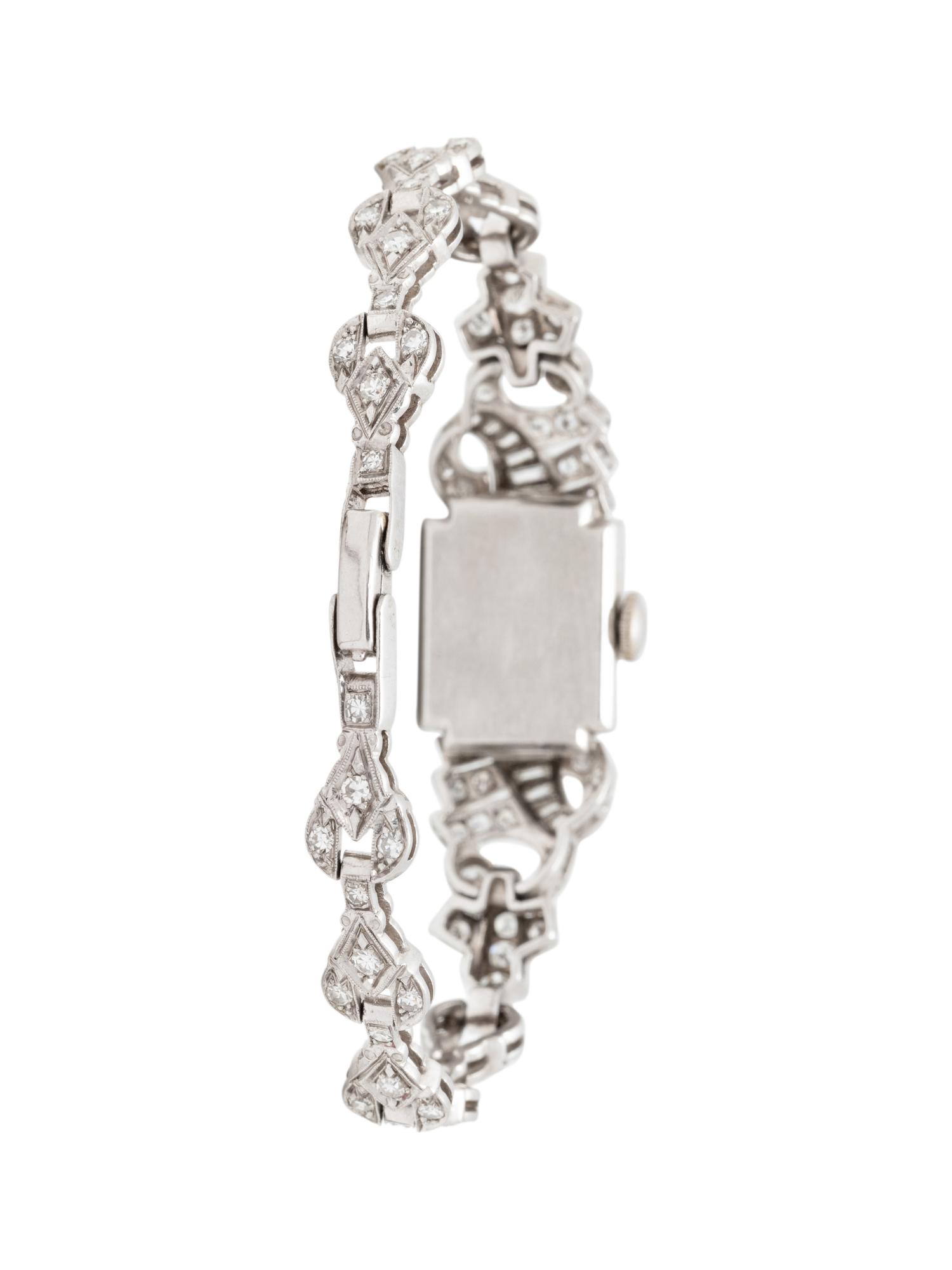 HAMILTON, PLATINUM AND DIAMOND WATCH