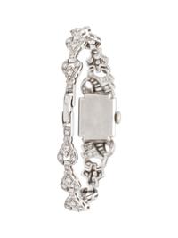 HAMILTON, PLATINUM AND DIAMOND WATCH