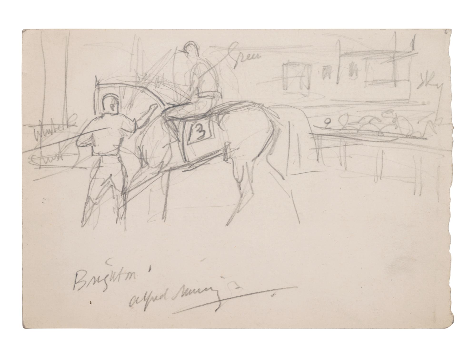 Study with Horse, Groom, and Jockey