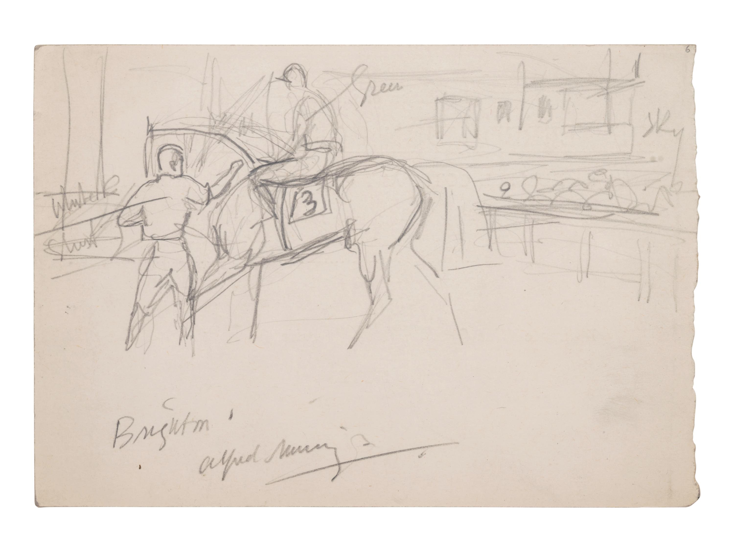 Study with Horse, Groom, and Jockey