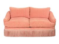 A Custom Two-Cushion Sofa with Bullion Fringe