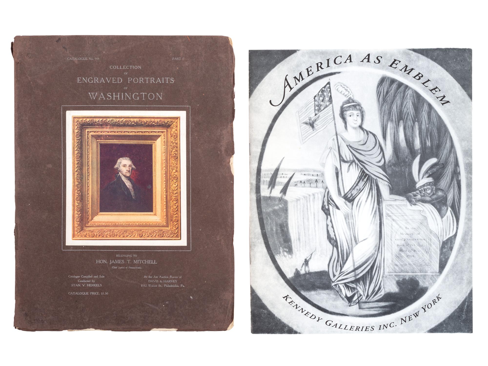 [WASHINGTON, George (1732-1799)]. A group of books and historic auction catalogues about the engraved portraits of George Washington, including Hart, comprising: