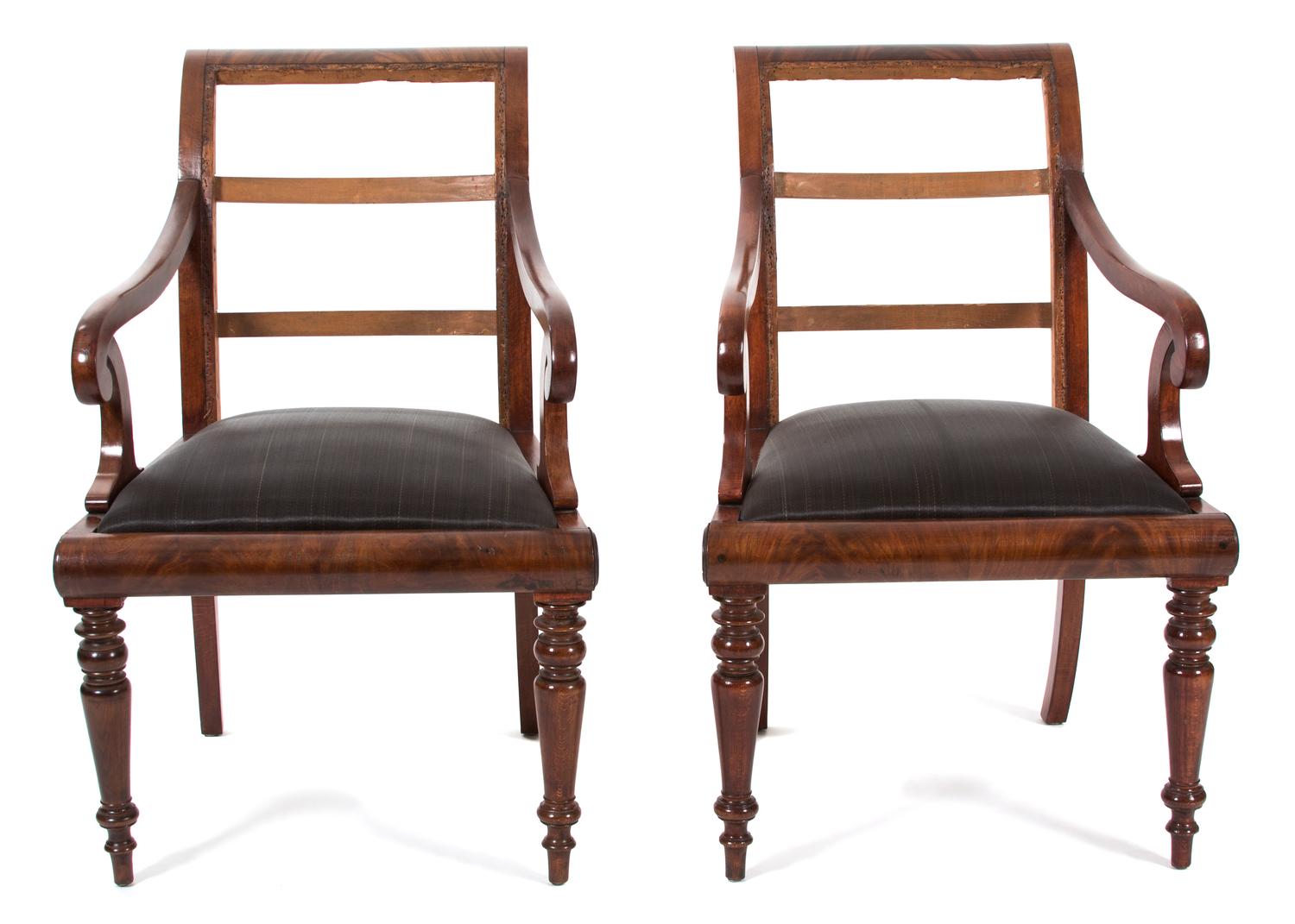 A Set of Eight Regency Mahogany Dining Chairs Height 33 inches. — EARLY 19TH CENTURY