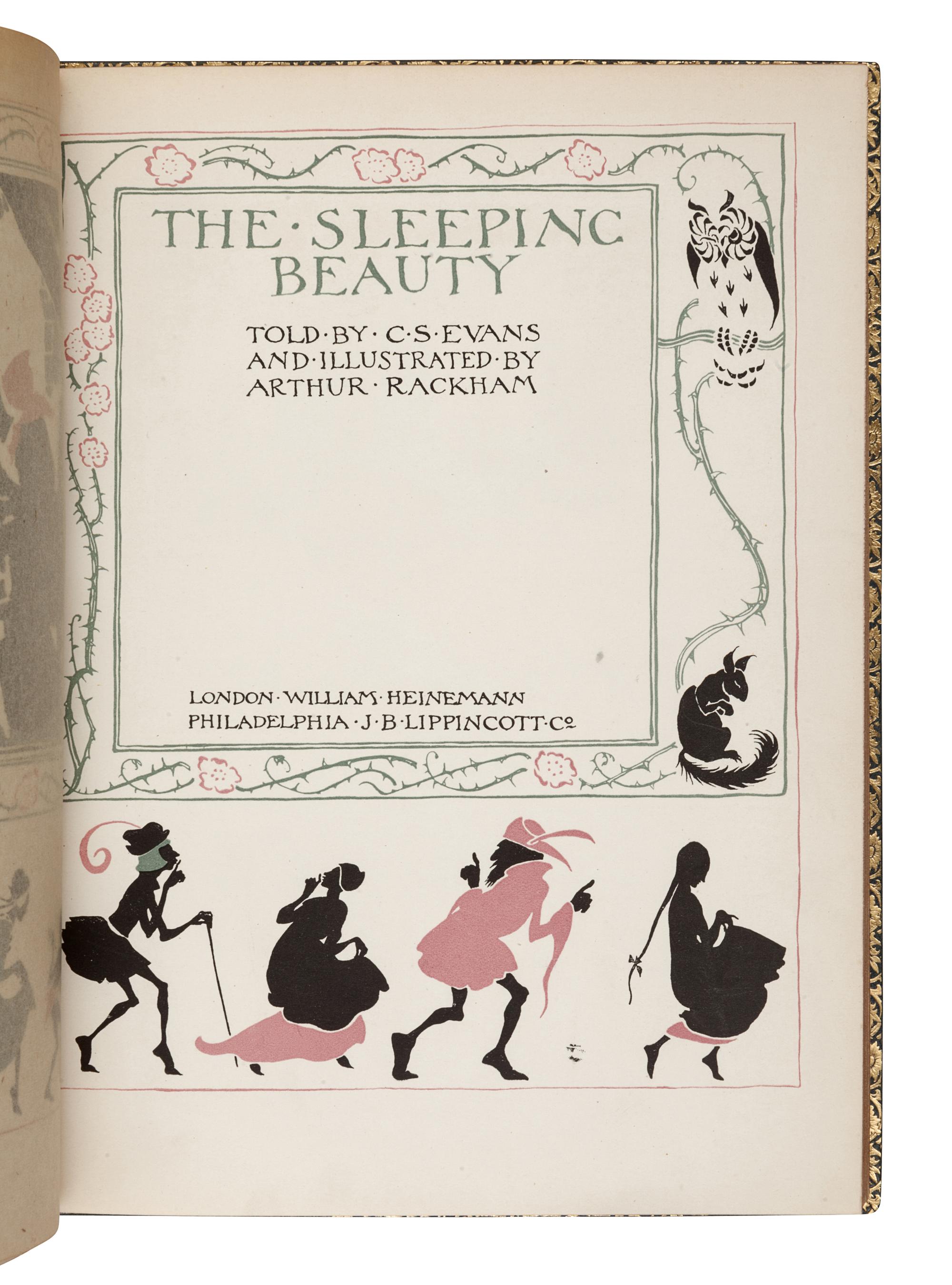 [ILLUSTRATED BOOKS]. RACKHAM, Arthur (1867-1939), illustrator. -- EVANS, Charles Seddon (1883-1944). The Sleeping Beauty. London and Philadelphia: William Heinemann and J. P. Lippincott Co., 1920.
