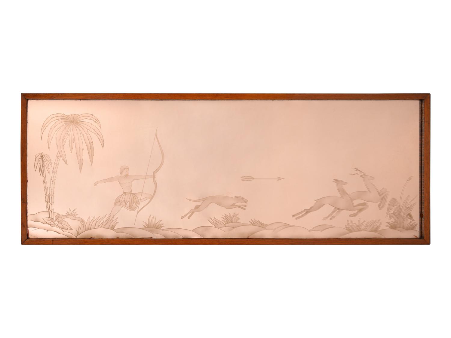 An Etched Glass Mirror Plate