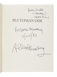 GINSBERG, Allen (1926-1997). Plutonian Ode and Other Poems . San Francisco: City Lights Bookstore, 1982.