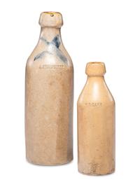 Two Stoneware Beer Bottles
