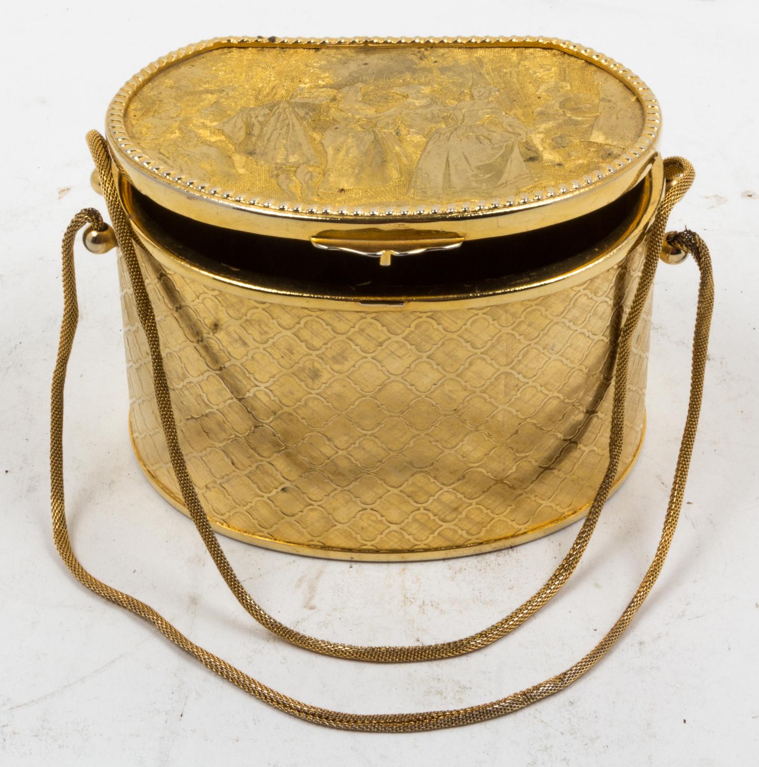 A Vintage Italian Gilt Metal Purse Height 3 1/2 x width 5 x depth 4 inches. — Alberto Gai