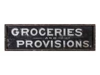 A Painted Wood 'Groceries and Provisions' Advertising Sign