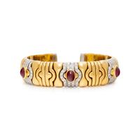 RUBY AND DIAMOND CUFF BRACELET