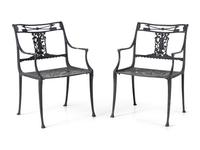 A Pair of Molla Cast Aluminum Diana the Huntress Garden Chairs