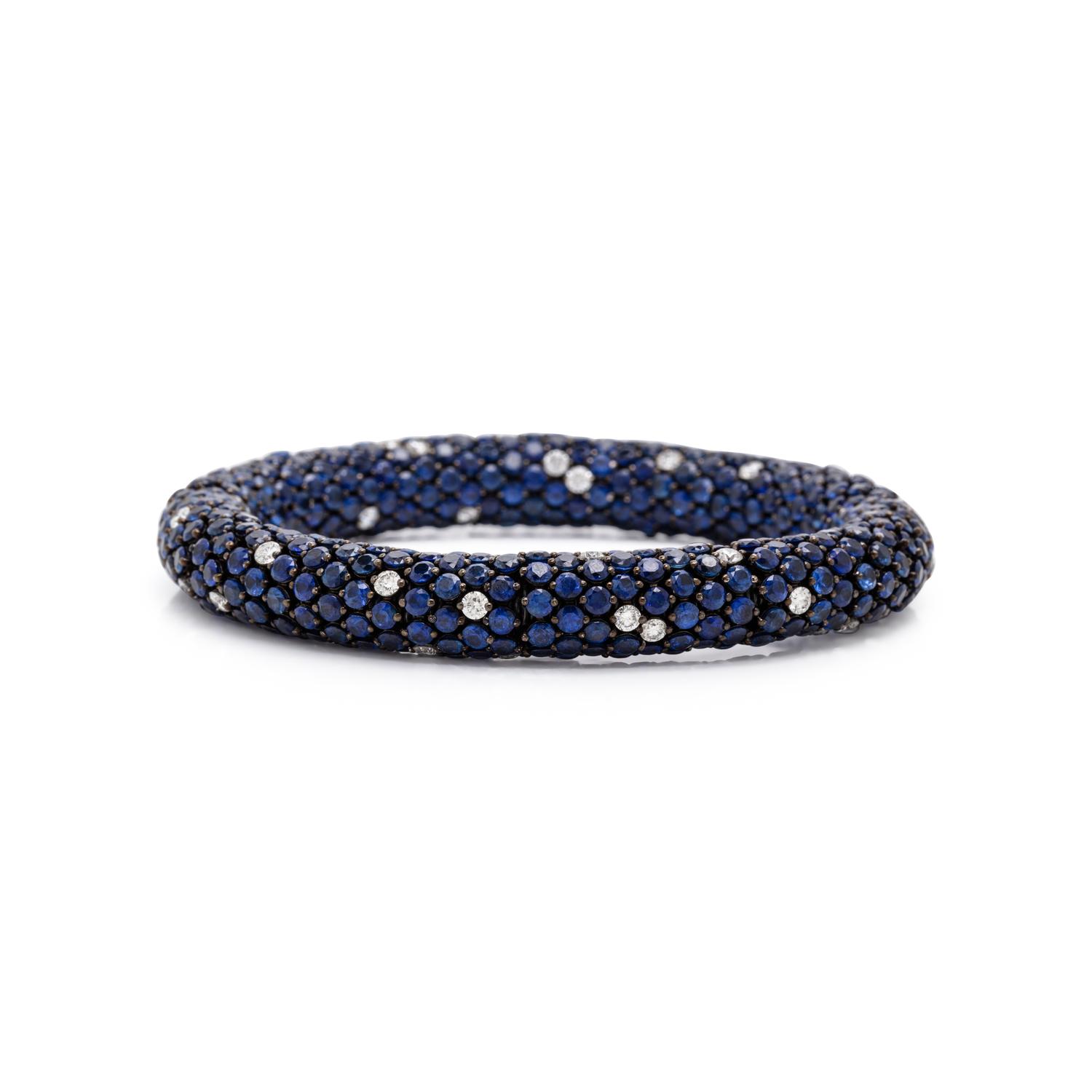 Robert Procop, Sapphire, Diamond, and Blackened Gold 'Eternity Celebration' Bracelet