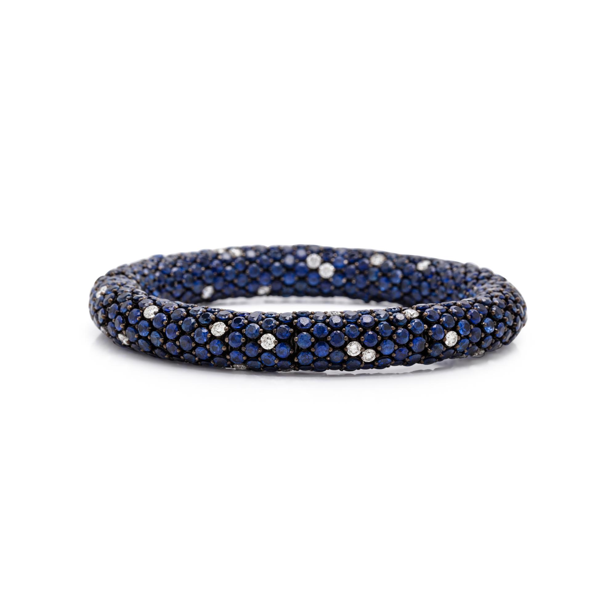 Robert Procop, Sapphire, Diamond, and Blackened Gold 'Eternity Celebration' Bracelet