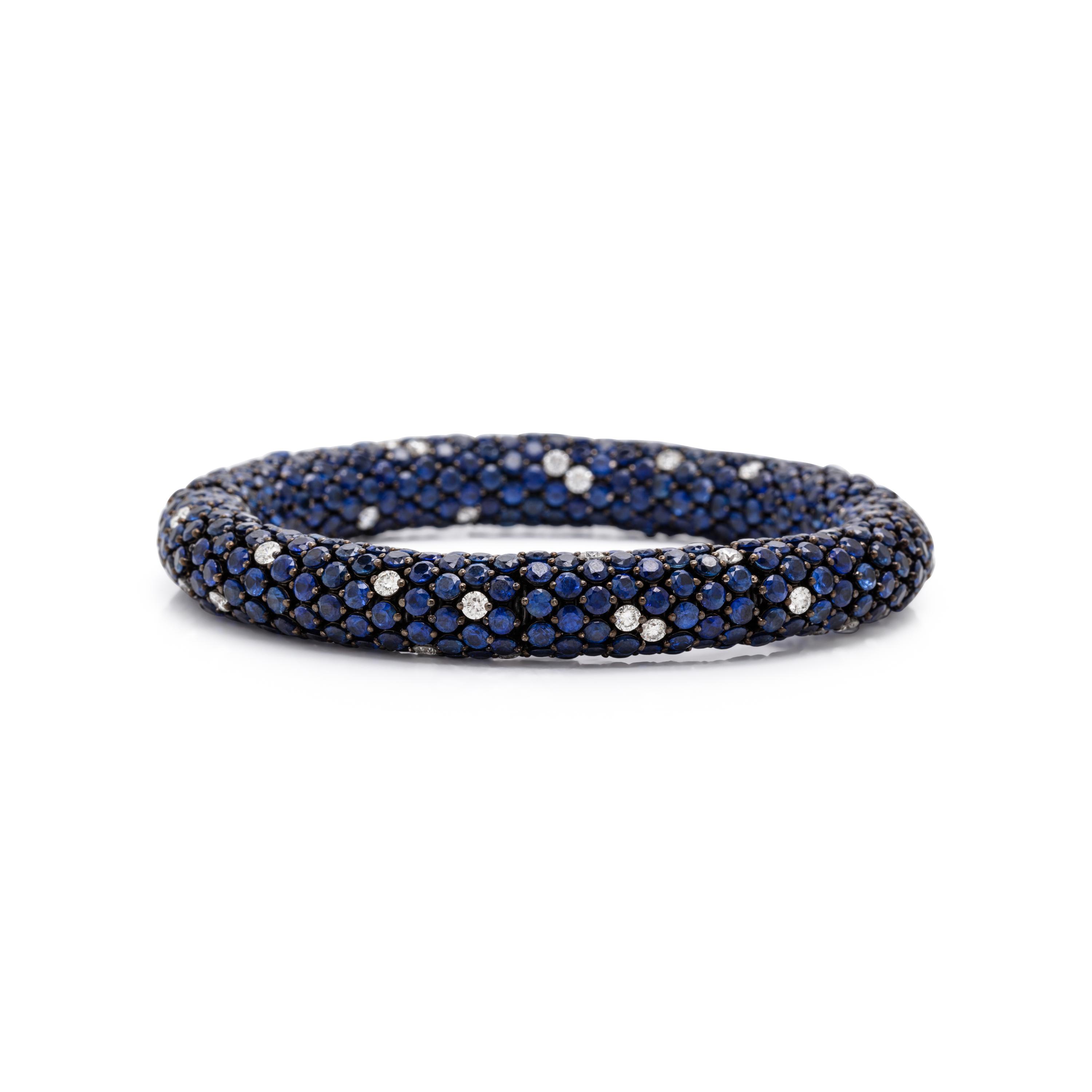 Robert Procop, Sapphire, Diamond, and Blackened Gold 'Eternity Celebration' Bracelet