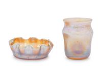 Two Tiffany Studios Favrile Glass Table Articles